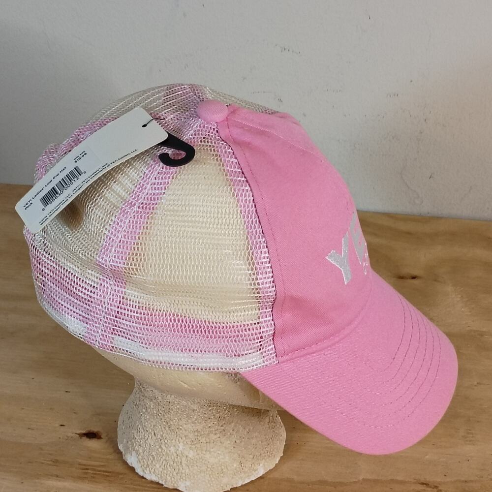 NWT YETI Ladies Low Pro Hat Pink White Mesh Trucker Snapback Baseball Cap - Picture 4 of 11
